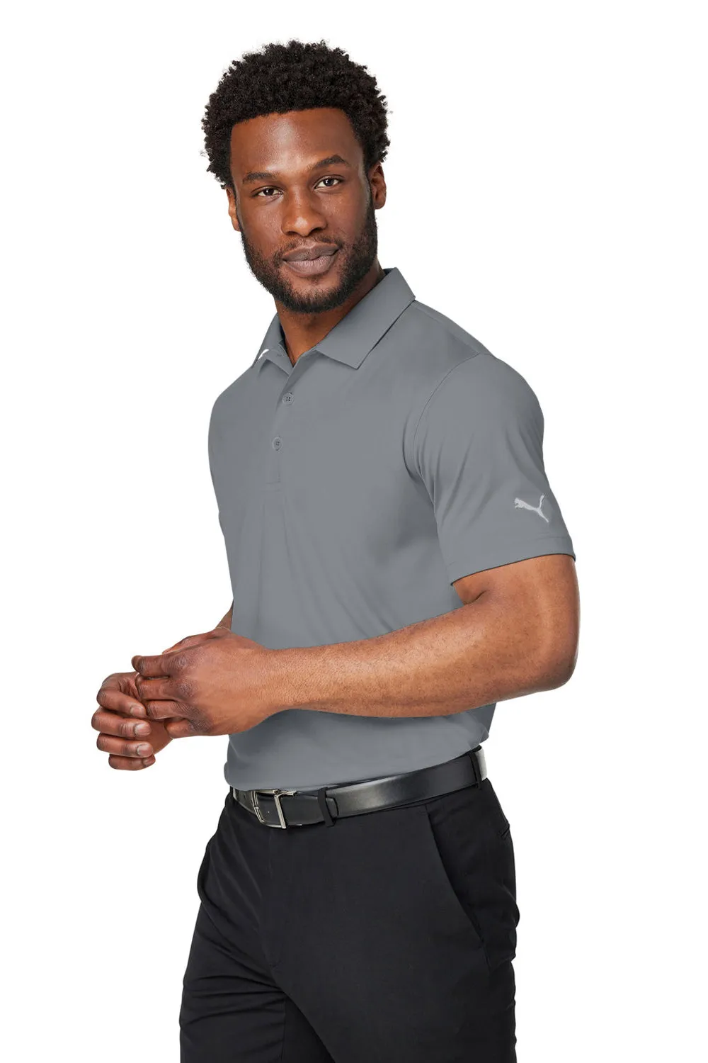 Puma Mens Gamer Moisture Wicking Short Sleeve Polo Shirt - Quiet Shade Grey - Closeout  Choose your new Clothing Puma