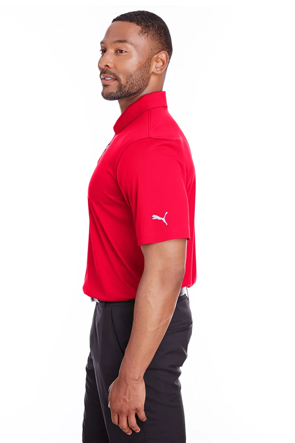 Puma Mens Icon Performance Moisture Wicking Short Sleeve Polo Shirt - High Risk Red  Choose your new Clothing Puma