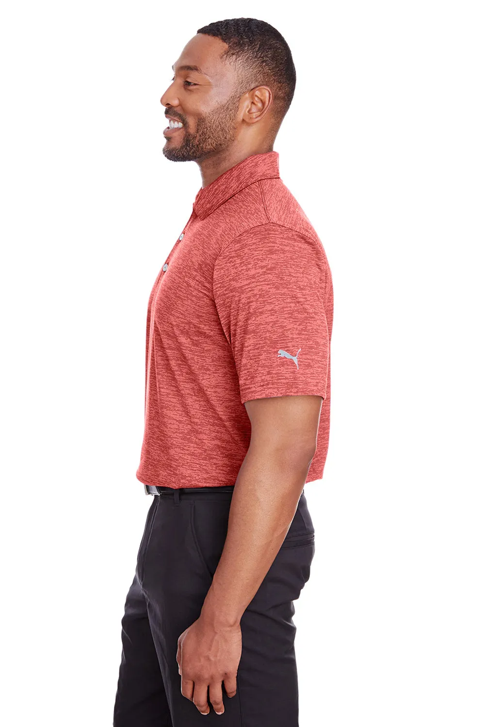 Puma Mens Icon Performance Moisture Wicking Short Sleeve Polo Shirt - High Risk Red  Choose your new Clothing Puma