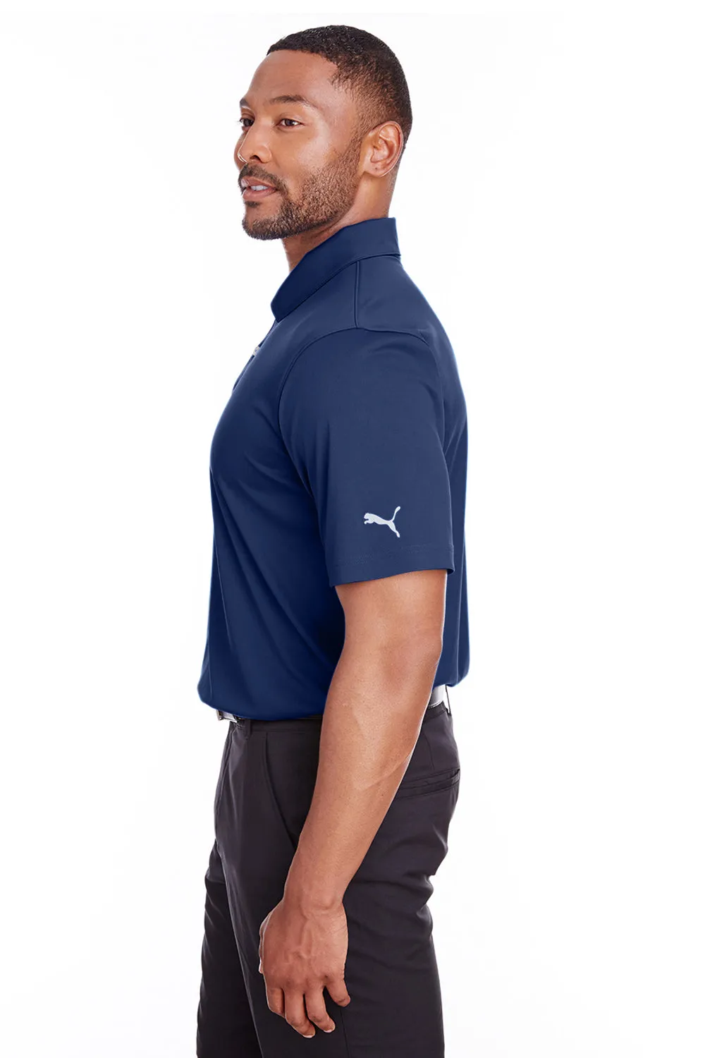 Puma Mens Icon Performance Moisture Wicking Short Sleeve Polo Shirt - Peacoat Blue  Choose your new Clothing Puma