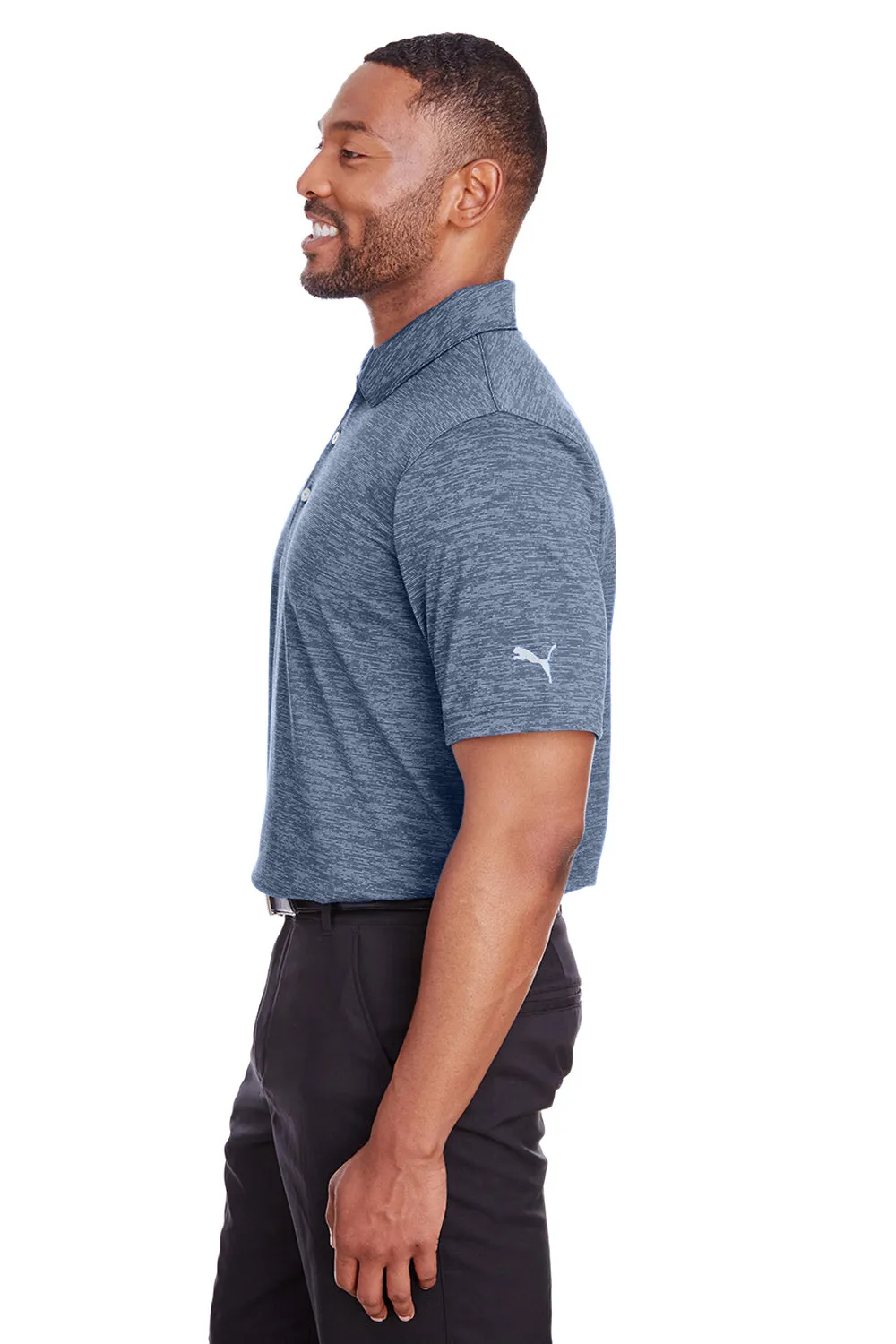 Puma Mens Icon Performance Moisture Wicking Short Sleeve Polo Shirt - Peacoat Blue  Choose your new Clothing Puma