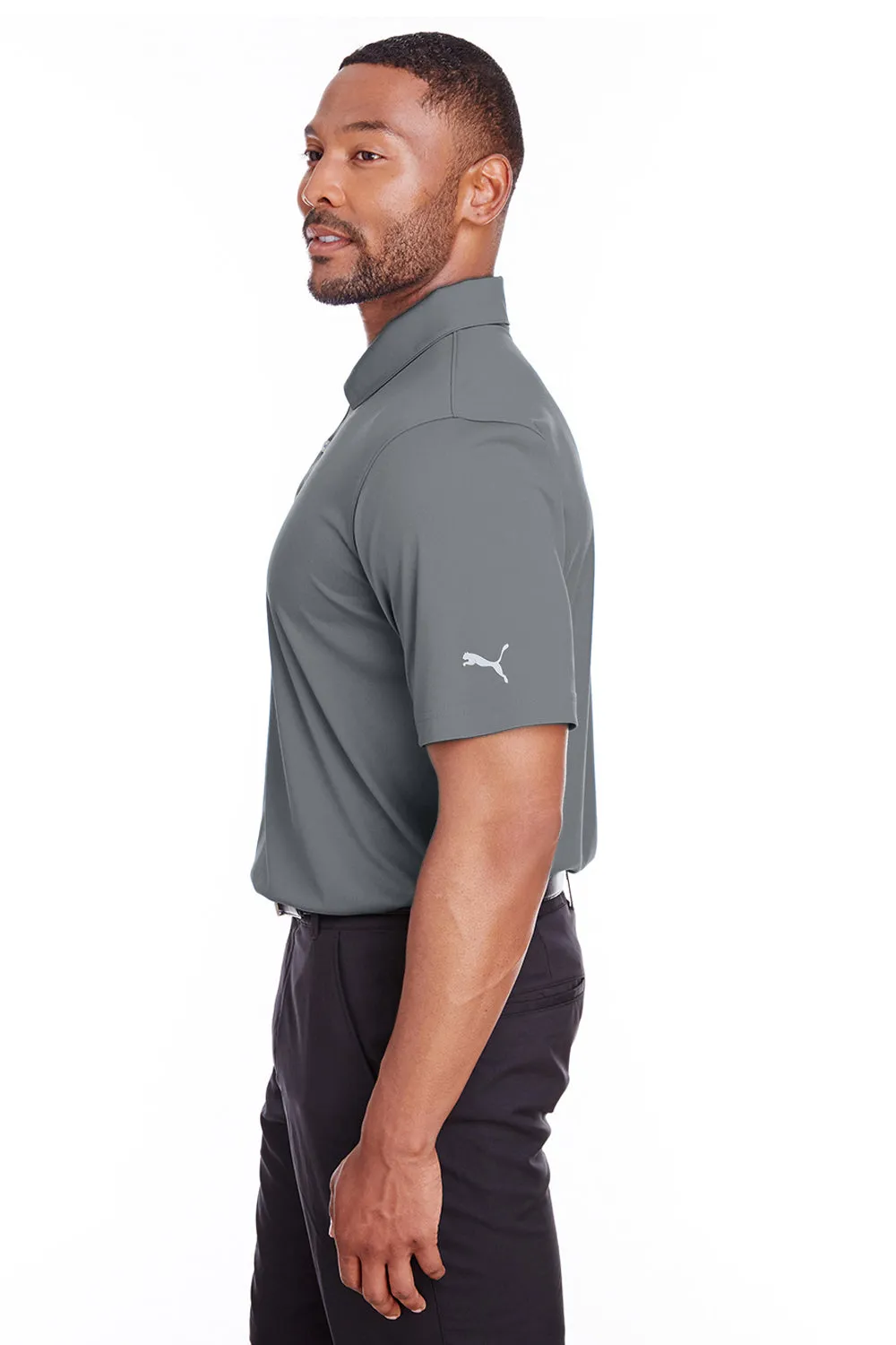 Puma Mens Icon Performance Moisture Wicking Short Sleeve Polo Shirt - Quiet Shade Grey  Choose your new Clothing Puma