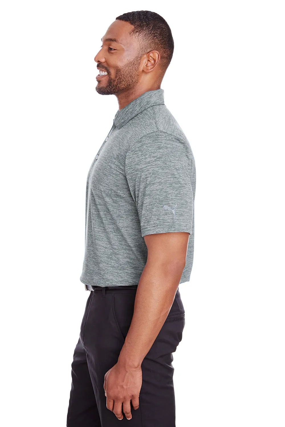 Puma Mens Icon Performance Moisture Wicking Short Sleeve Polo Shirt - Quiet Shade Grey  Choose your new Clothing Puma