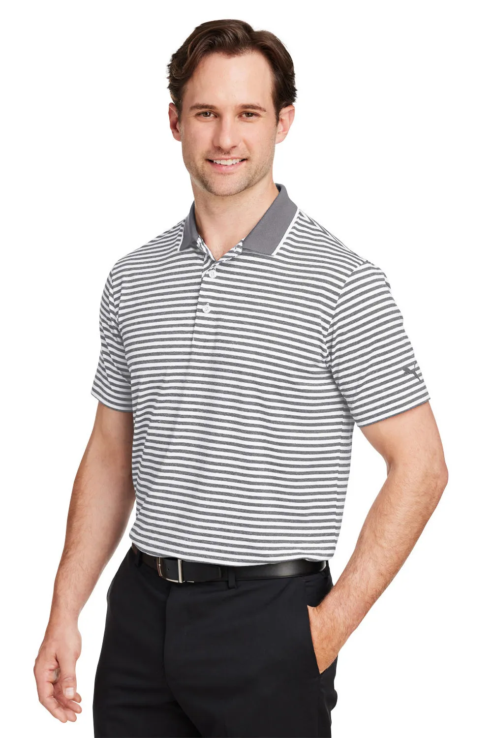 Puma Mens Mattr Feeder Moisture Wicking Short Sleeve Polo Shirt - Quiet Shade Grey  Choose your new Clothing Puma