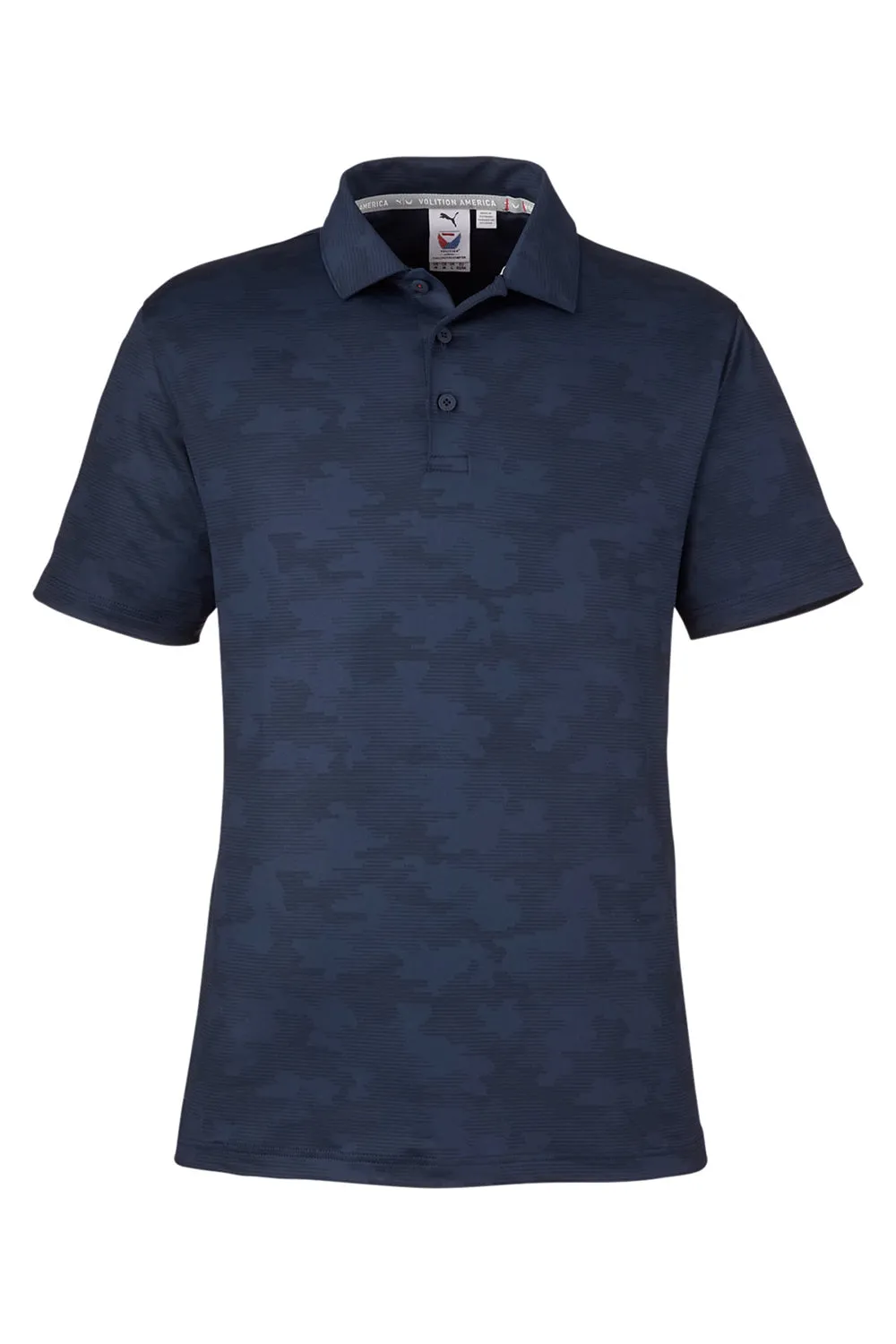 Puma Mens Volition Moisture Wicking Camo Short Sleeve Polo Shirt - Navy Blue  Choose your new Clothing Puma