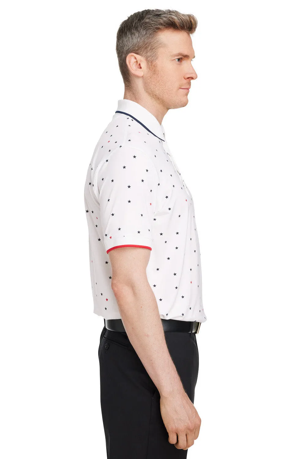 Puma Mens Volition Skylight Moisture Wicking Short Sleeve Polo Shirt - Bright White/Navy Blue/Red  Choose your new Clothing Puma