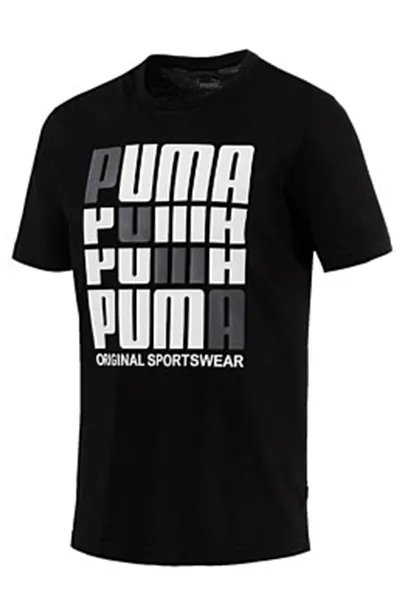 Puma Repeat Brand Graphic Mens Black Tee <br> 853378 01