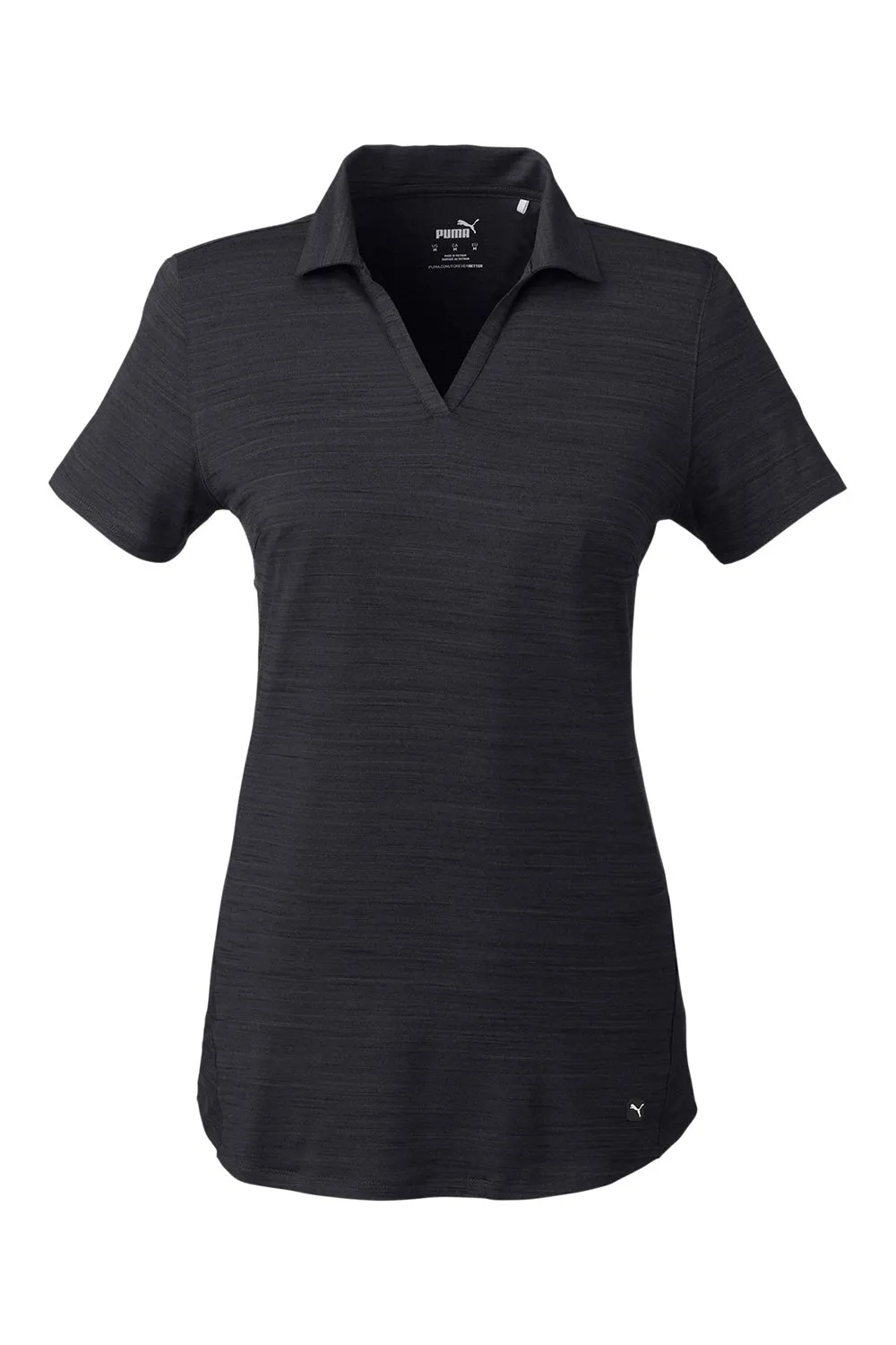 Puma Womens Cloudspun Free Moisture Wicking Short Sleeve Polo Shirt - Heather Black  Choose your new Clothing Puma