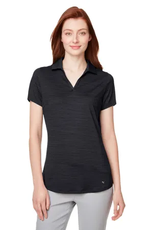 Puma Womens Cloudspun Free Moisture Wicking Short Sleeve Polo Shirt - Heather Black  Choose your new Clothing Puma
