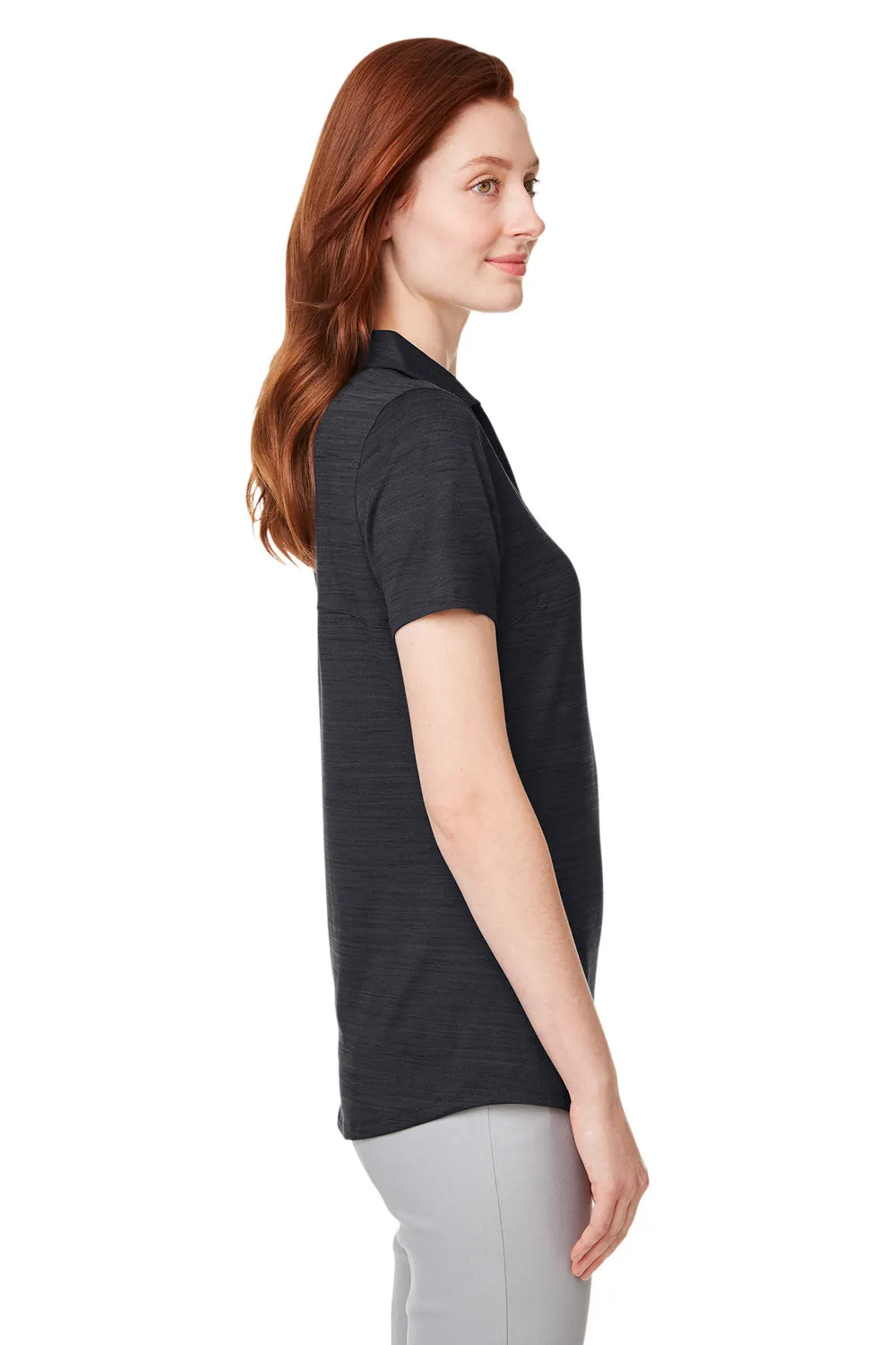 Puma Womens Cloudspun Free Moisture Wicking Short Sleeve Polo Shirt - Heather Black  Choose your new Clothing Puma