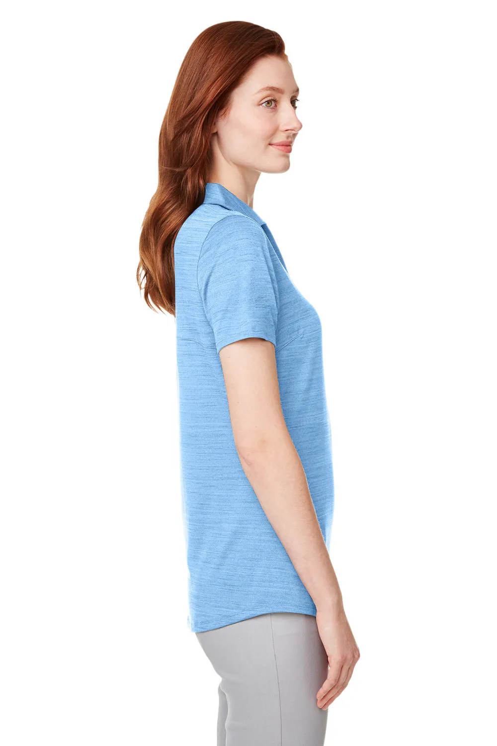 Puma Womens Cloudspun Free Moisture Wicking Short Sleeve Polo Shirt - Heather Placid Blue  Choose your new Clothing Puma