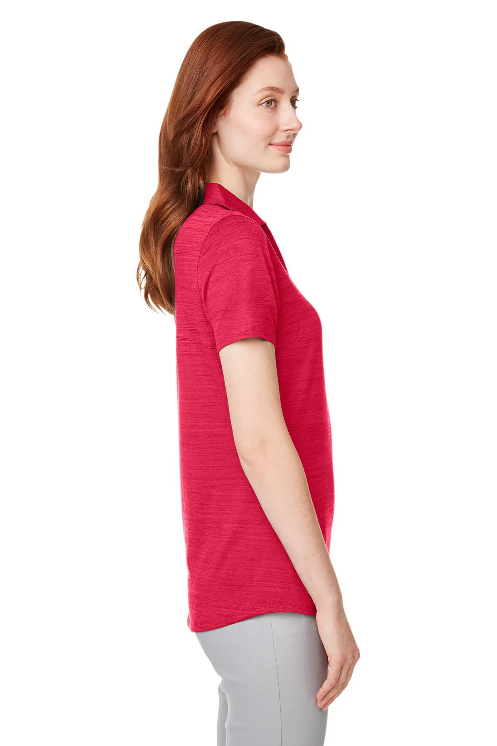 Puma Womens Cloudspun Free Moisture Wicking Short Sleeve Polo Shirt - Heather Teaberry Red  Choose your new Clothing Puma