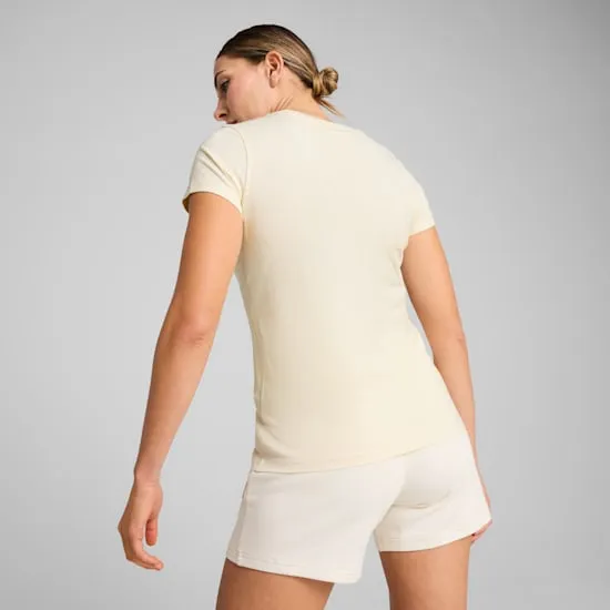 PUMA WOMEN'S ESSENTIALS ELEVATED NO DYE BEIGE TEE