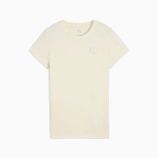 PUMA WOMEN'S ESSENTIALS ELEVATED NO DYE BEIGE TEE