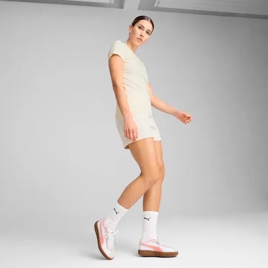 PUMA WOMEN'S ESSENTIALS ELEVATED NO DYE BEIGE TEE