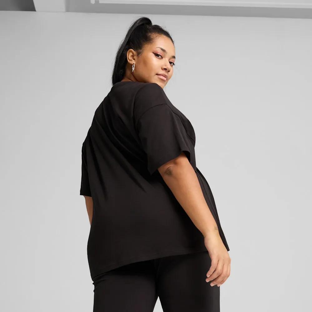 PUMA WOMEN'S ESSENTIALS RELAX BLACK TEE