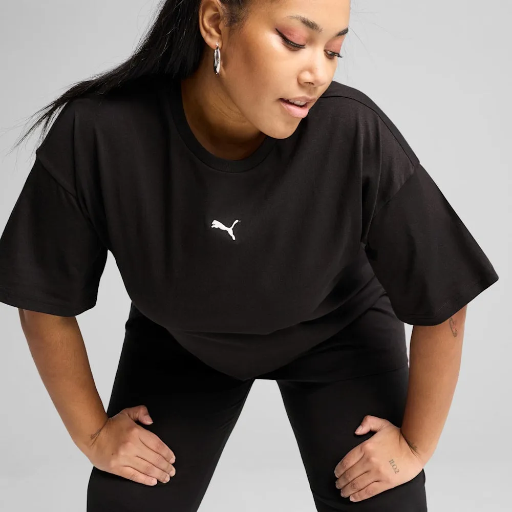 PUMA WOMEN'S ESSENTIALS RELAX BLACK TEE