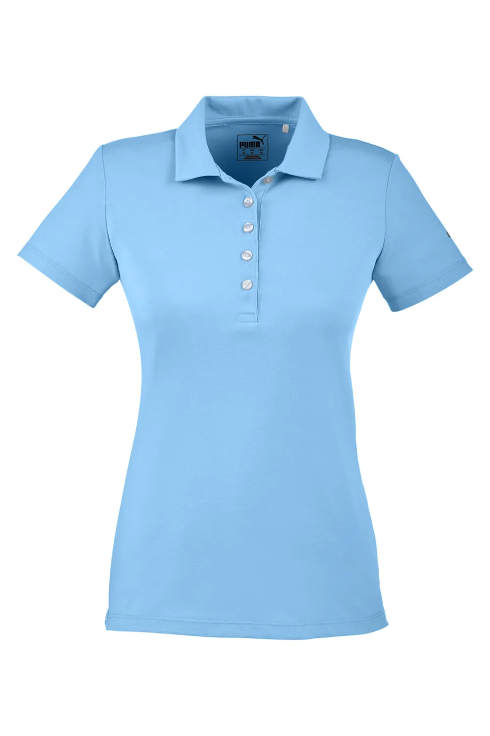 Puma Womens Fusion Performance Moisture Wicking Short Sleeve Polo Shirt - Blue Bell