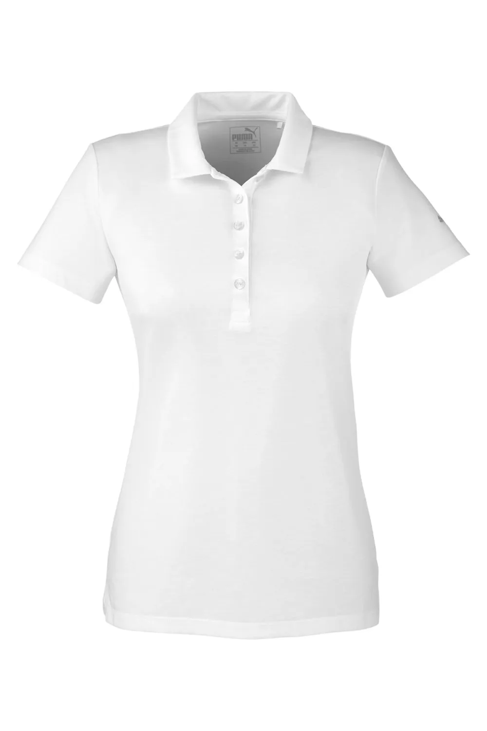 Puma Womens Fusion Performance Moisture Wicking Short Sleeve Polo Shirt - Bright White