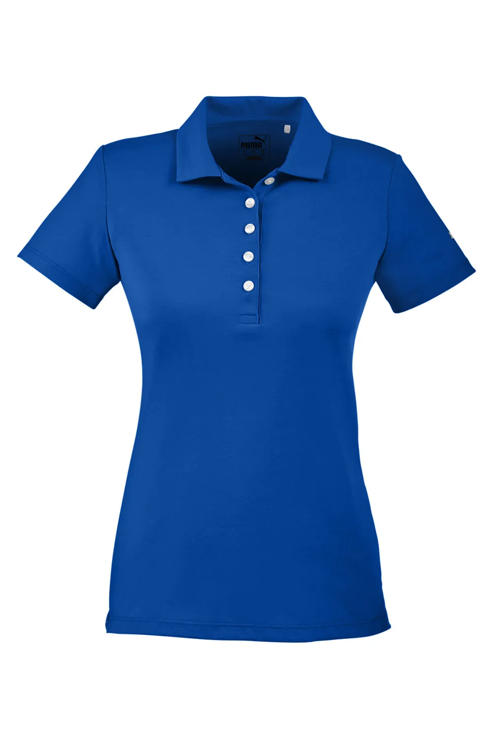 Puma Womens Fusion Performance Moisture Wicking Short Sleeve Polo Shirt - Surf The Web Blue