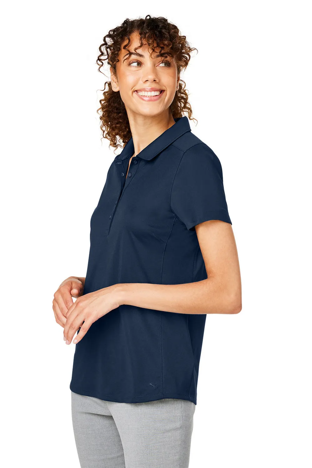Puma Womens Gamer Moisture Wicking Short Sleeve Polo Shirt - Navy Blue - Closeout  Choose your new Clothing Puma
