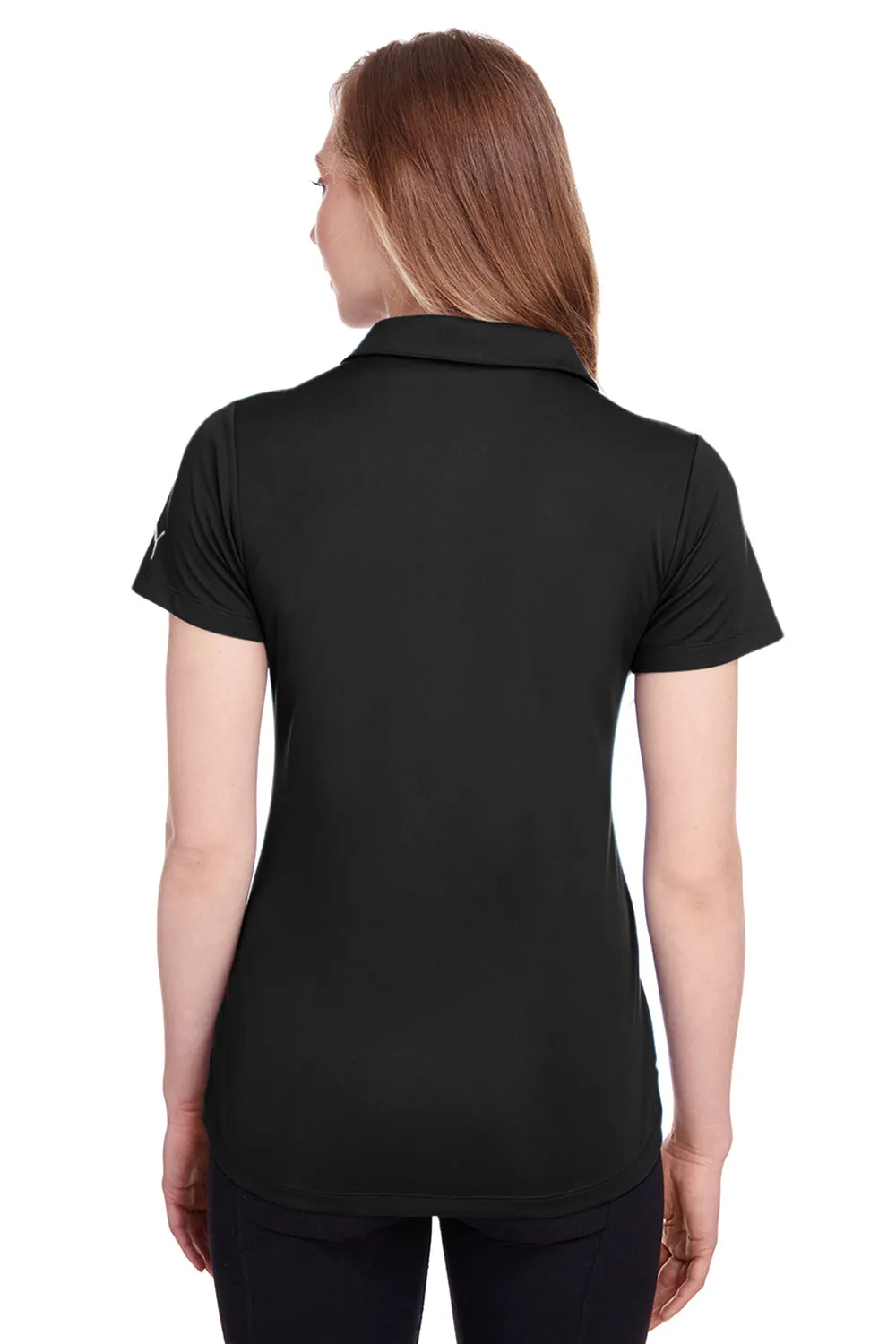 Puma Womens Icon Performance Moisture Wicking Short Sleeve Polo Shirt - Black