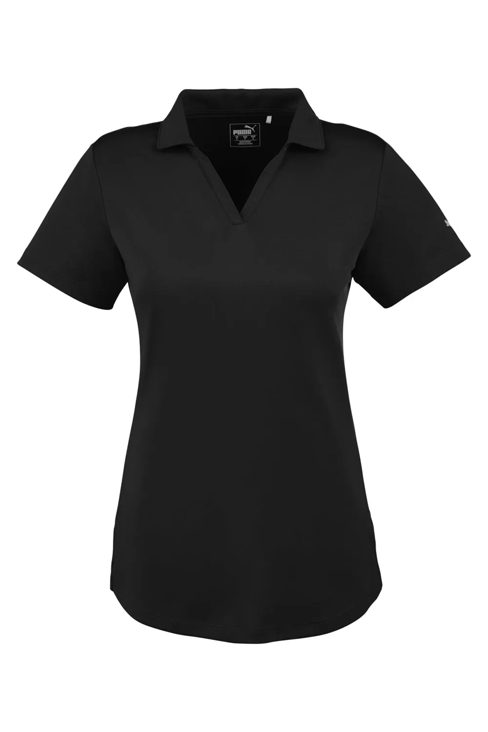 Puma Womens Icon Performance Moisture Wicking Short Sleeve Polo Shirt - Black