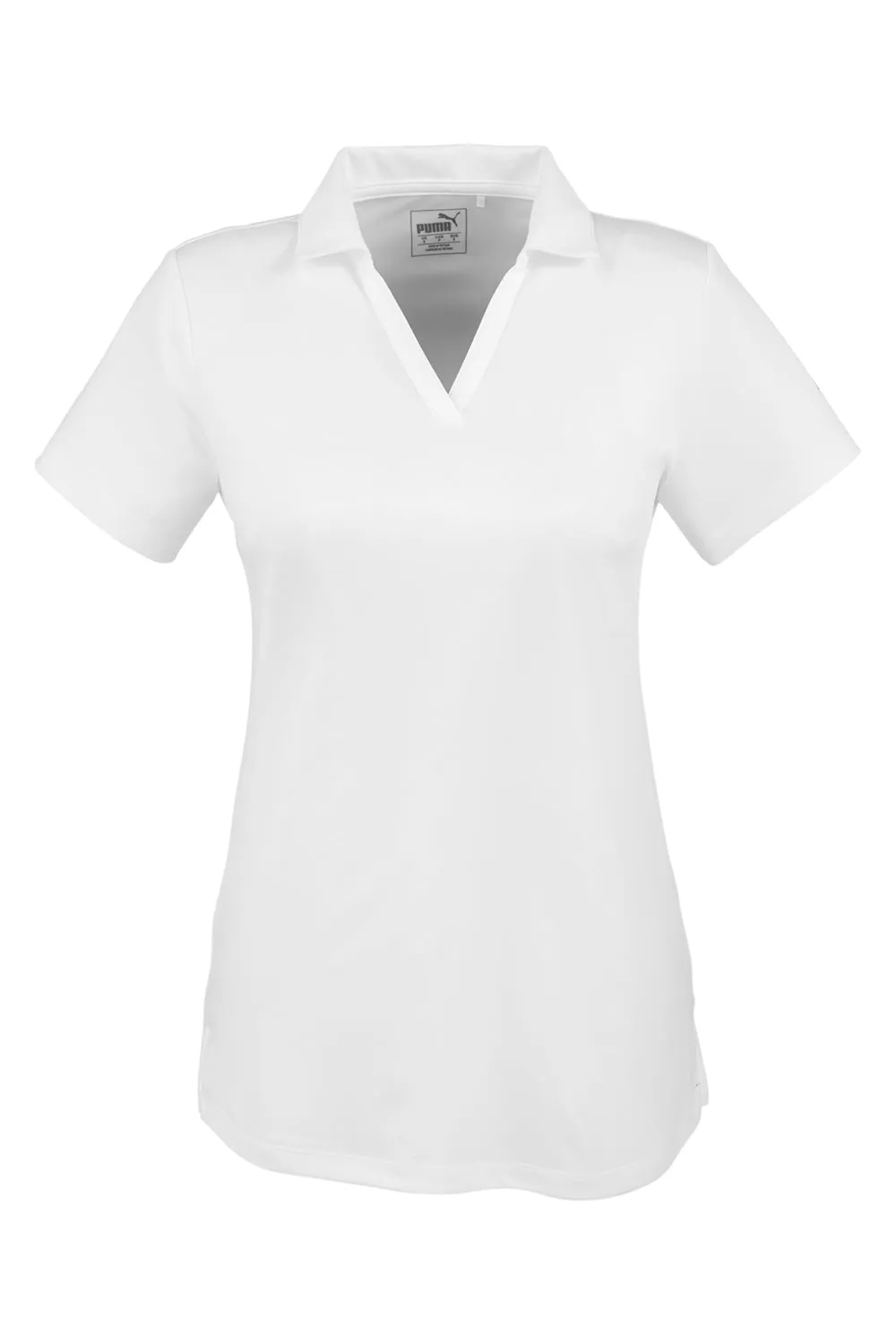 Puma Womens Icon Performance Moisture Wicking Short Sleeve Polo Shirt - Bright White