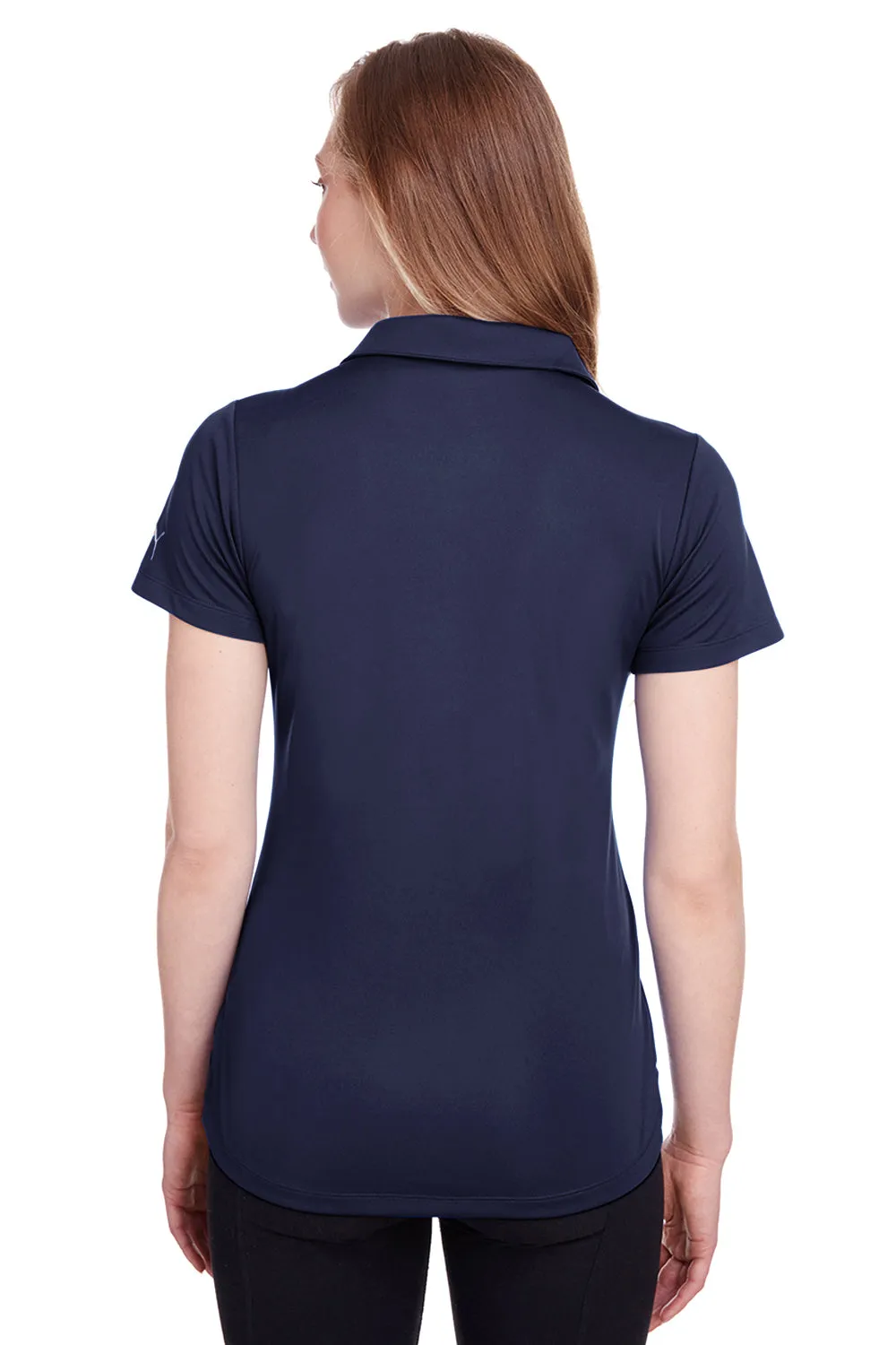 Puma Womens Icon Performance Moisture Wicking Short Sleeve Polo Shirt - Peacoat Blue