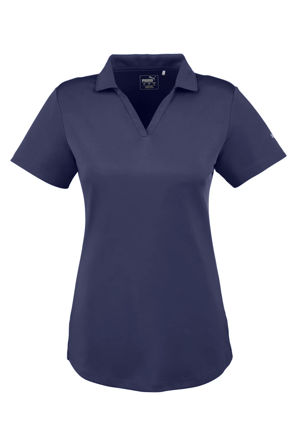 Puma Womens Icon Performance Moisture Wicking Short Sleeve Polo Shirt - Peacoat Blue