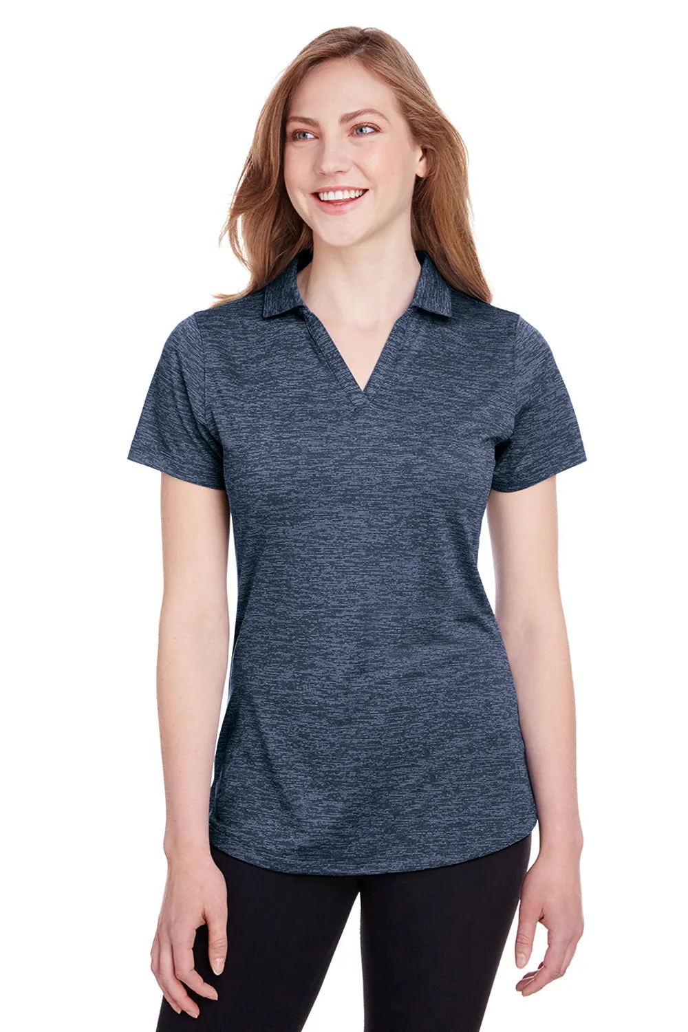 Puma Womens Icon Performance Moisture Wicking Short Sleeve Polo Shirt - Peacoat Blue