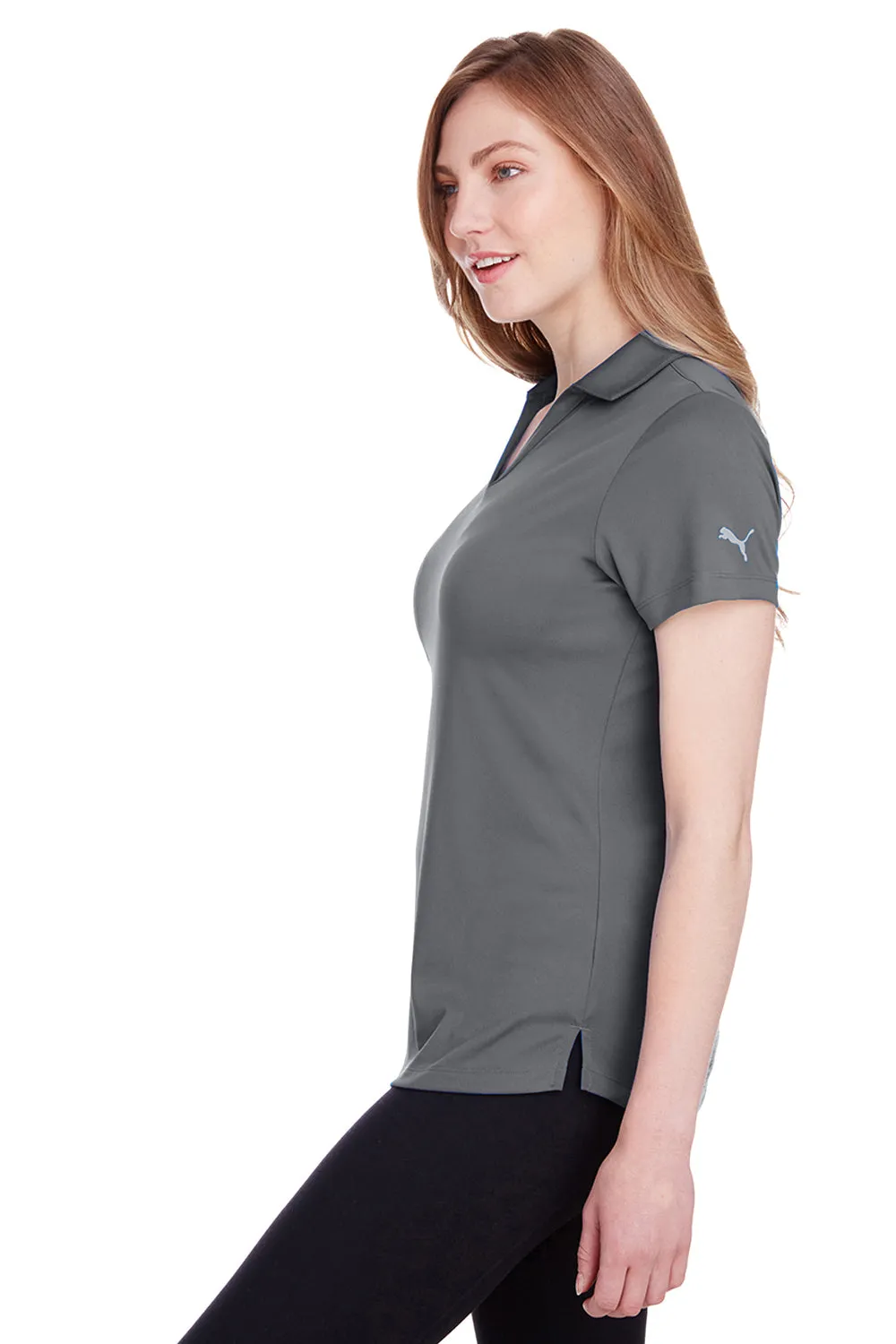 Puma Womens Icon Performance Moisture Wicking Short Sleeve Polo Shirt - Quiet Shade Grey  Choose your new Clothing Puma