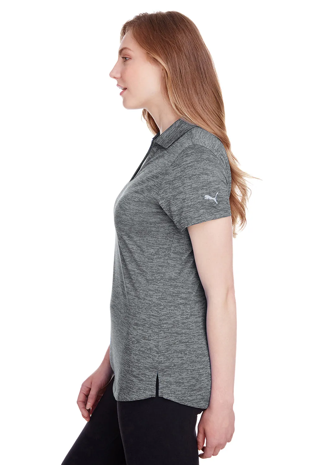Puma Womens Icon Performance Moisture Wicking Short Sleeve Polo Shirt - Quiet Shade Grey