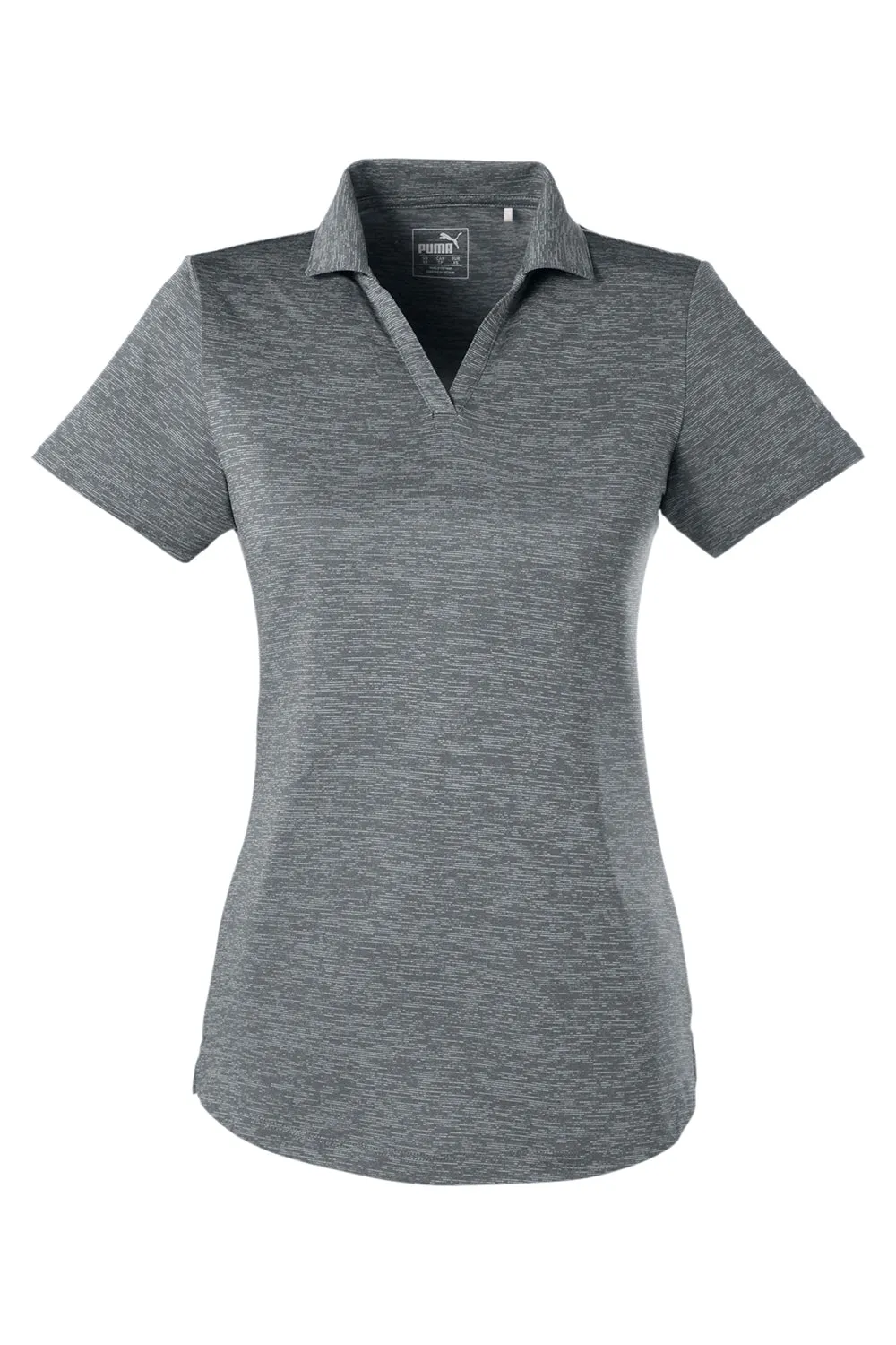 Puma Womens Icon Performance Moisture Wicking Short Sleeve Polo Shirt - Quiet Shade Grey
