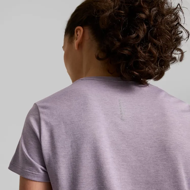 PUMA WOMEN'S RUN FAVOURITE HEATHER PLUM TEE
