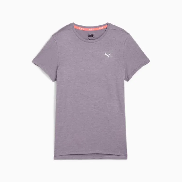 PUMA WOMEN'S RUN FAVOURITE HEATHER PLUM TEE