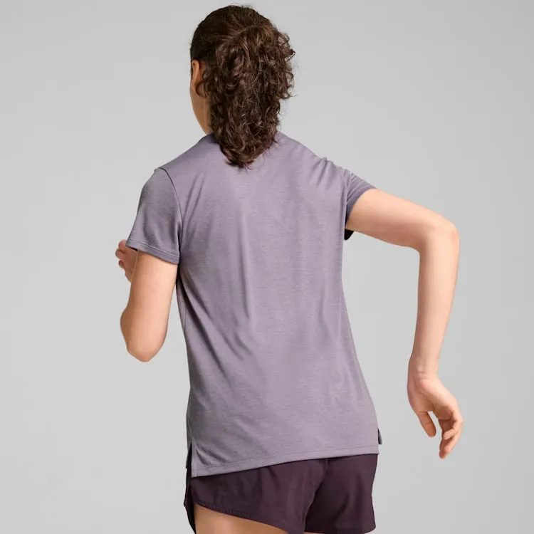 PUMA WOMEN'S RUN FAVOURITE HEATHER PLUM TEE