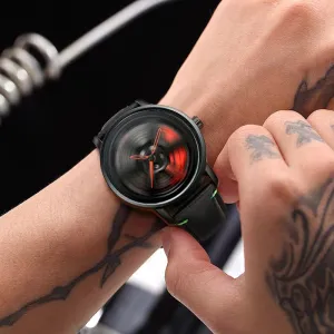 Quartz Men's Mesh Strap Trendy Unique Dial Watch 
