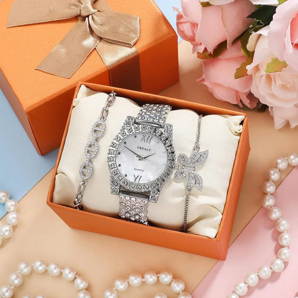 Quartz Watch Diamond Butterfly Zircon Bracelet 