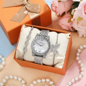 Quartz Watch Diamond Butterfly Zircon Bracelet 