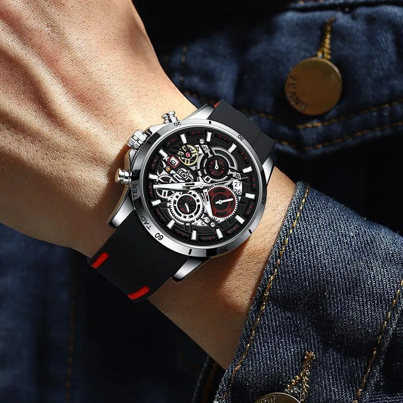Quartz Watch Skeleton Design Multifunctional 