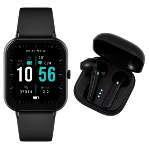 Reflex Active Series 17 Black Silicone Watch & Ear Bud Bundle RA17-2164-TWS 