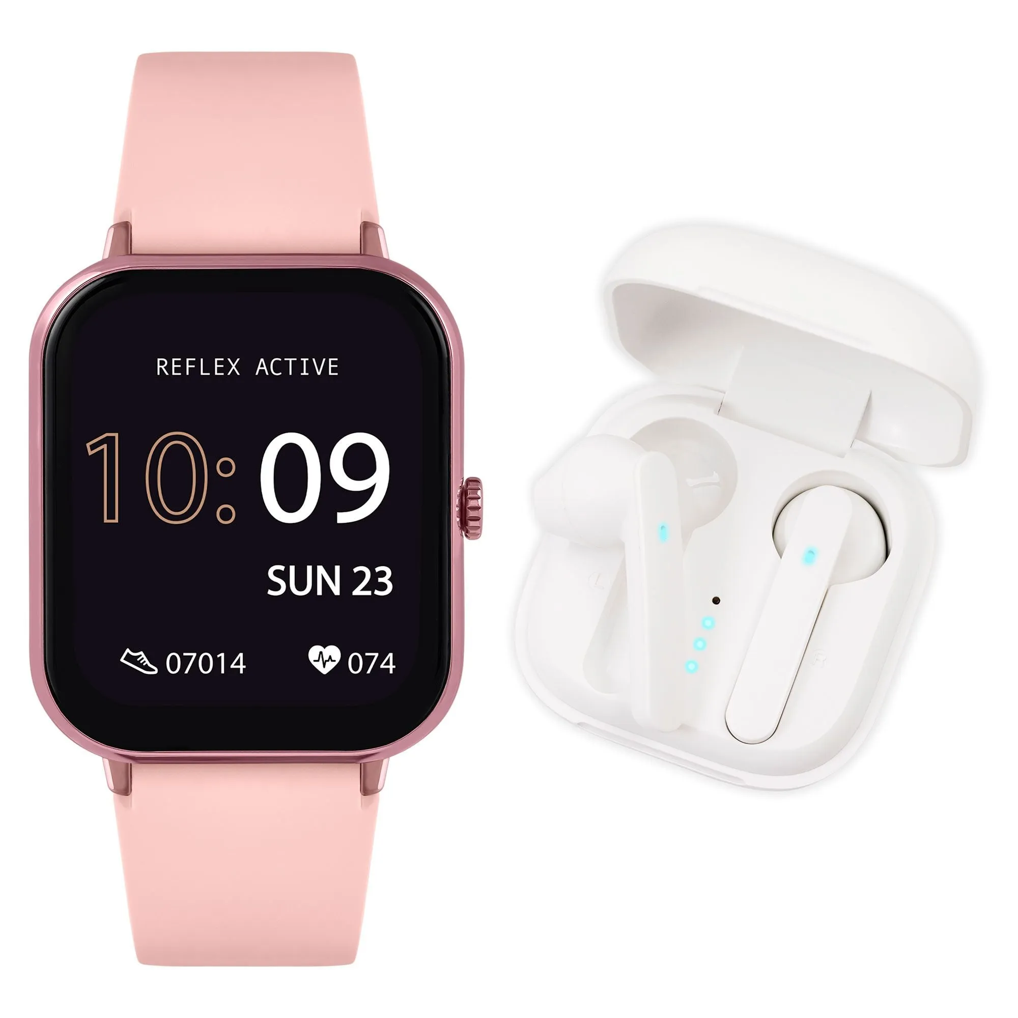 Reflex Active Series 17 Pink Silicone Watch & Earbud Bundle RA17-2162-TWS 