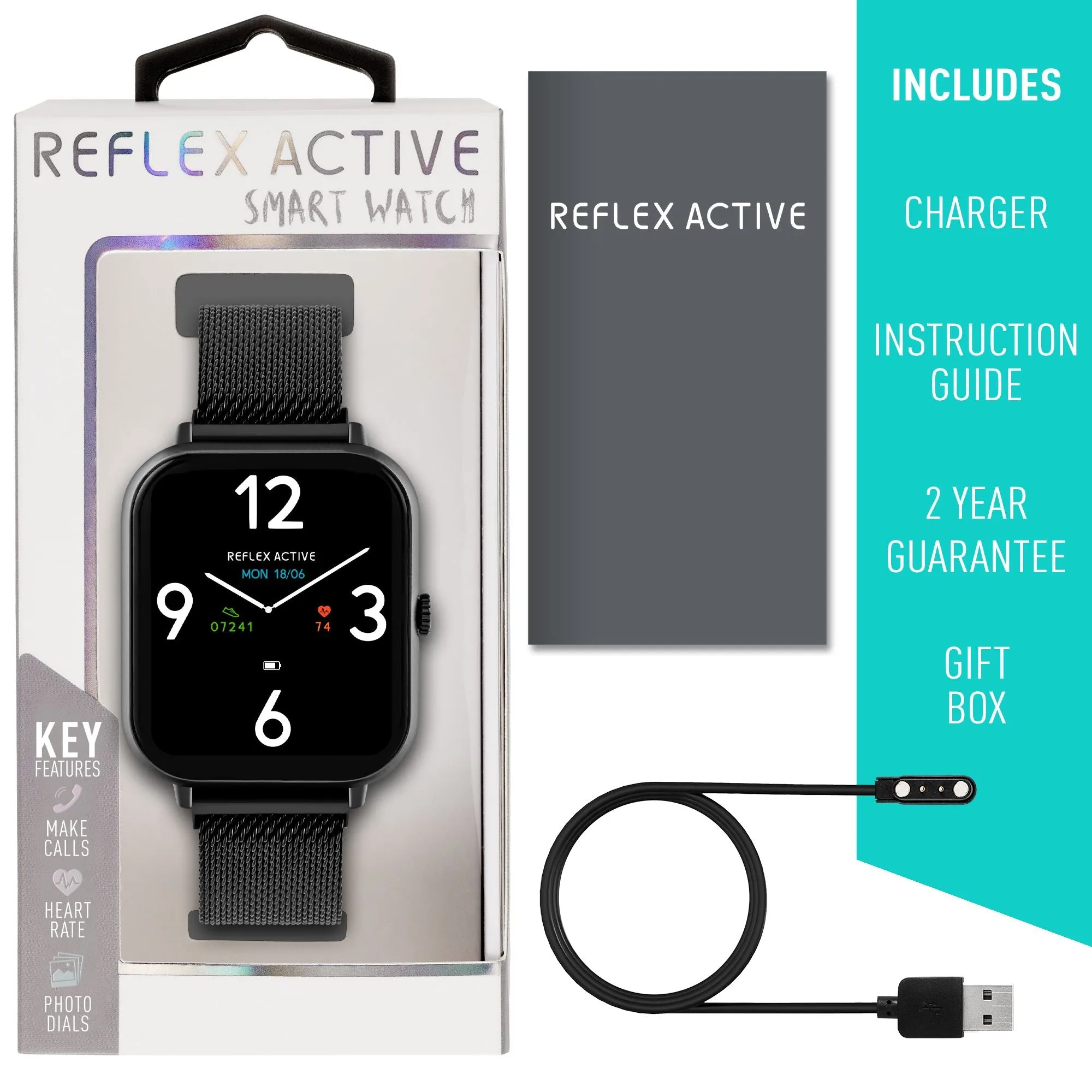 Reflex Active Series 23 Black Case & Black Mesh Band Watch RA23-4076