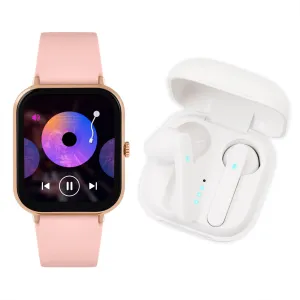 Reflex Active Series 23 Rose Case & Pink Silicone Strap & Ear Buds Bundle Watch RA23-2166-TWS 