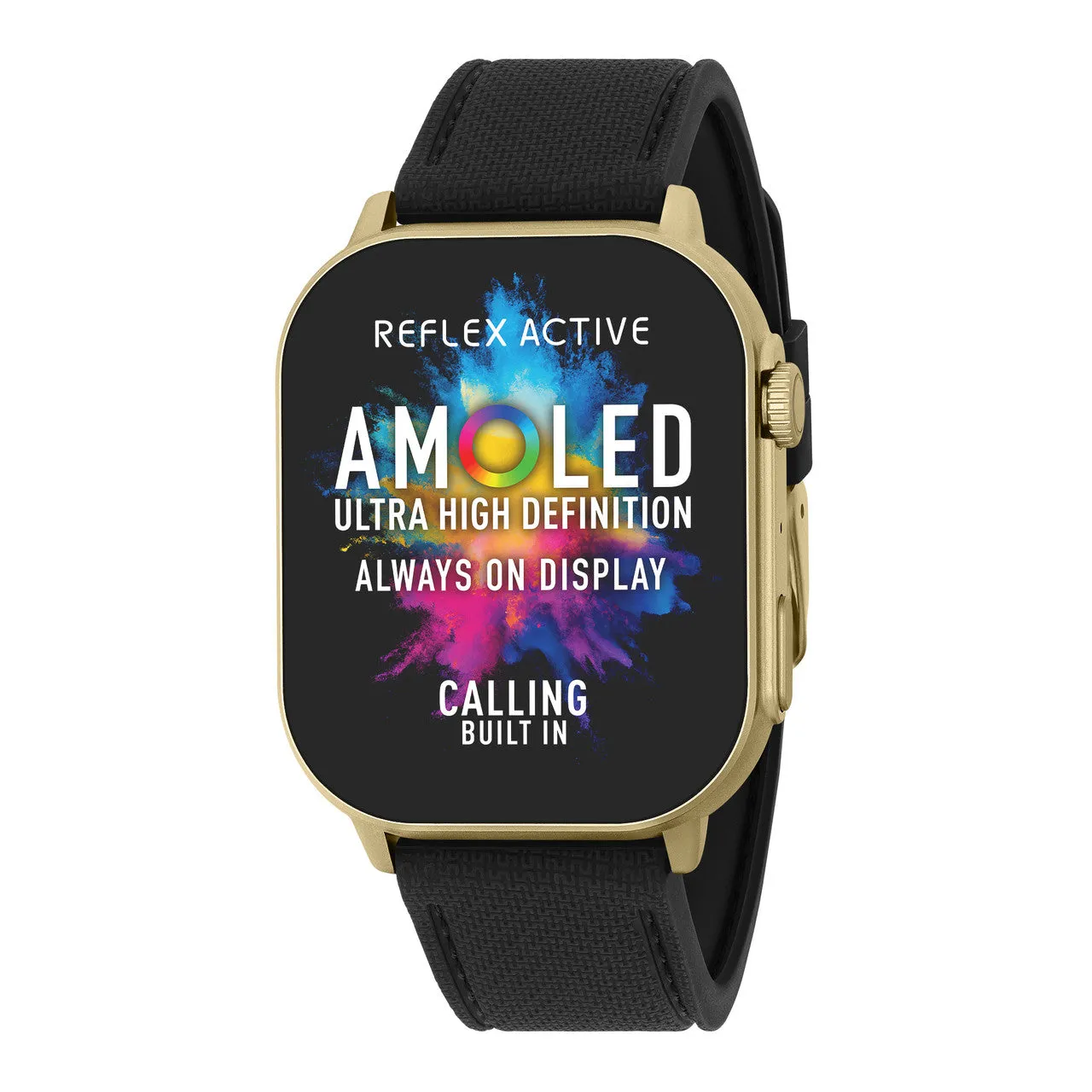 Reflex Active Series 29 Amoled XL Gold Case & Black Silicon Strap Watch RA29-2184 