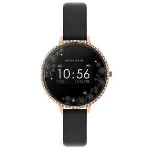 Reflex Active Series 3 Rose Gold Crystal Black Smart Watch 