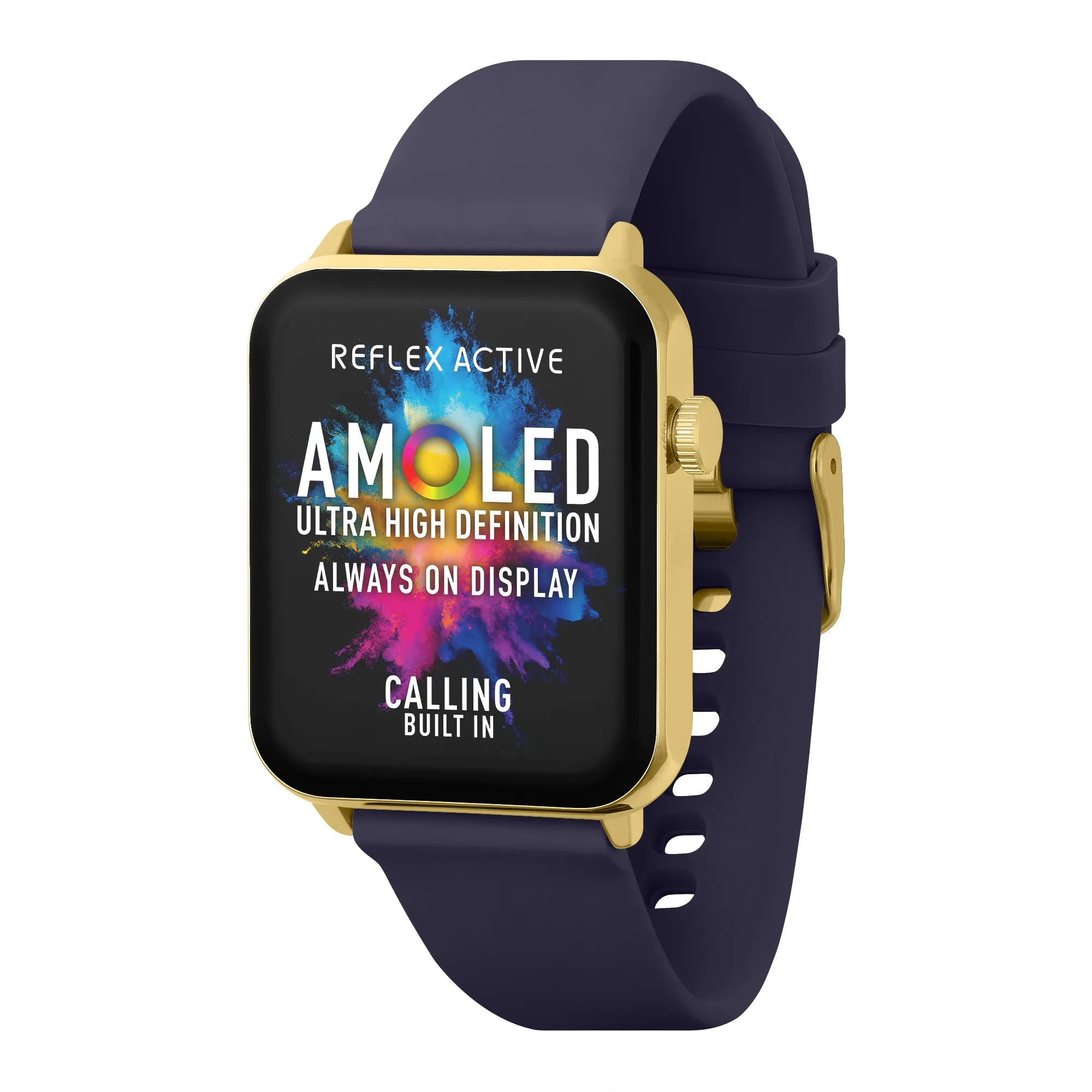 Reflex Active Series 30 Amoled Gold Case & Navy Silicon Strap RA30-2190 