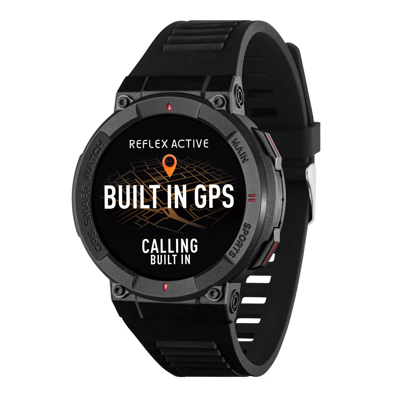 Reflex Active SERIES 43 GPS Black Silicone Smart Watch RA43-2214 