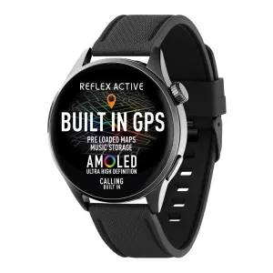 Reflex Active SERIES 45 AMOLED GPS Black Silicone Strap Smart Watch 